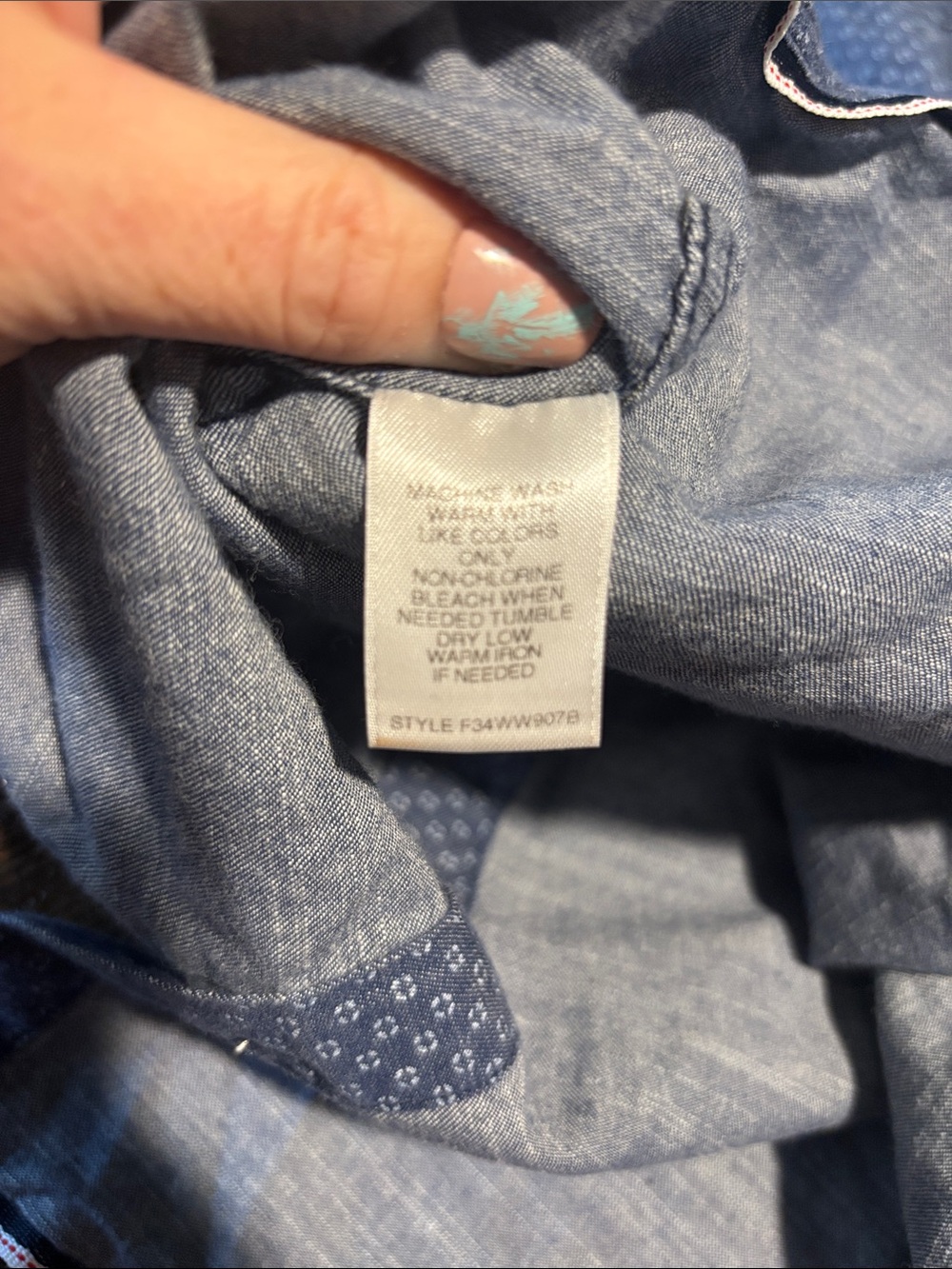 First Wave Blue Patterned Button-Down Shirt - Picture 11 of 11